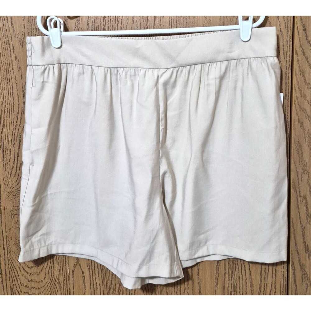 Ophelia Roe Women's Beige Summer Shorts Elastic Waist Pockets Size XL NWT